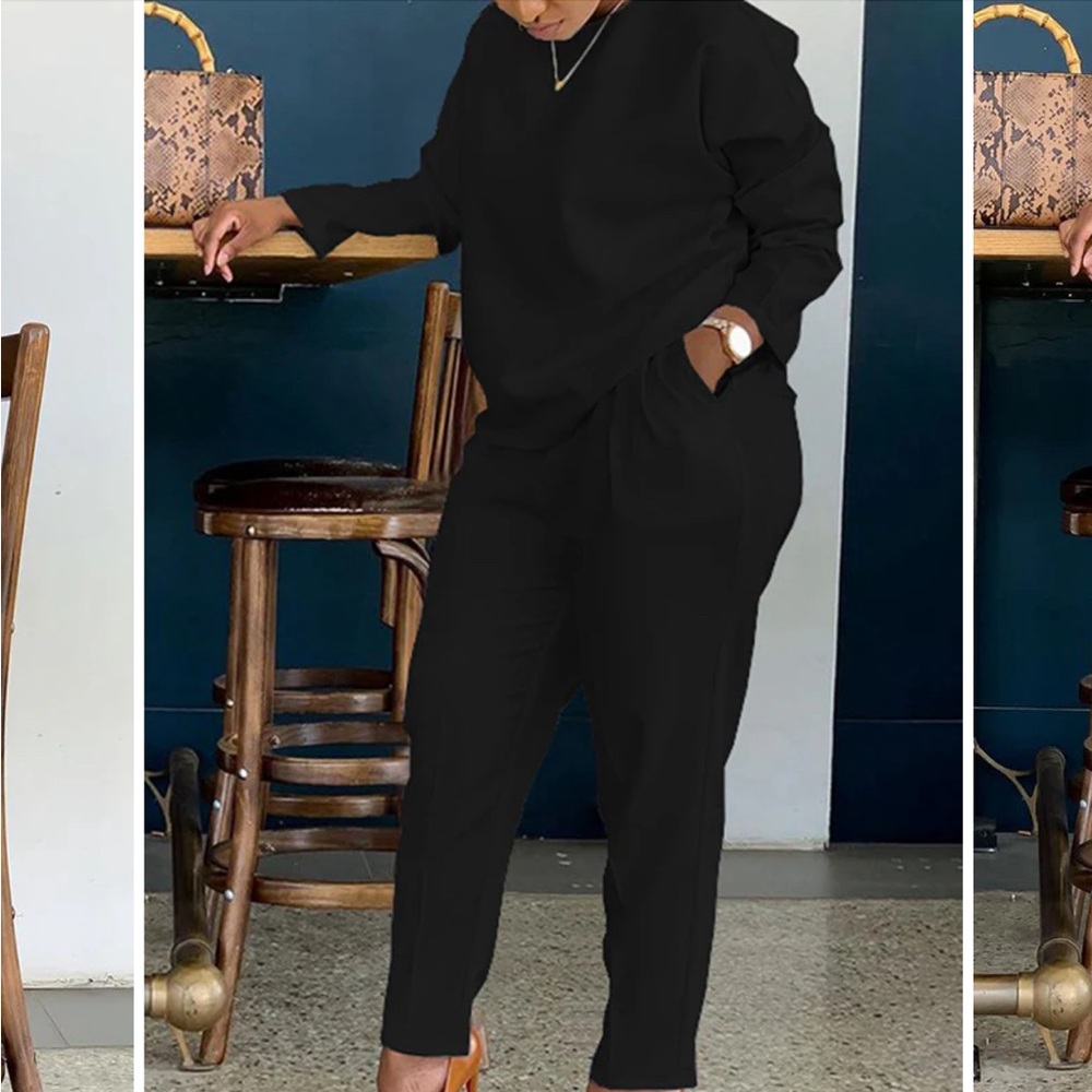 Black two piece pant set